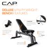 CAP Barbell Deluxe Utility Weight Bench, Gray (FM-CS804DX-GY) view 3