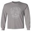 0305. Biker Skull Graphic Biking Mountain Bike Bicycle MTB Rider Men's Long Sleeve t Shirt (Light Gray Small) view 1