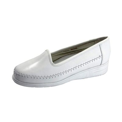 24 Hour Comfort Kya (2721) Women's Wide Width Comfort Leather Loafers White 6