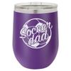 Soccer Dad Engraved Insulated Stainless Steel Wine Tumbler, 12 Oz., Purple view 1