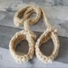 Yoga Mat Strap Carrier - Adjustable Non-Slip Ultra-Comfortable Crochet Sling - Beige - By YarnYogaCrochet view 3