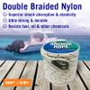 Better Boat Premium Anchor Rope, 100 Ft Double Braided White Nylon Marine Line, Reflective 3/8 Inch Reel for Anchors and Boats - White view 4