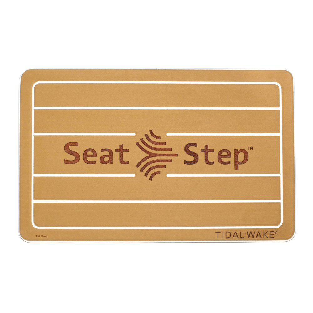 Tidal Wake Seat Step Non-Slip Marine Mat Protects Boat Seats & Upholstery from Rips, Dirt & Wear from Stepping on Seats-ideal for Cushions, Seat Covers, Vinyl Upholstery (Tan/White)