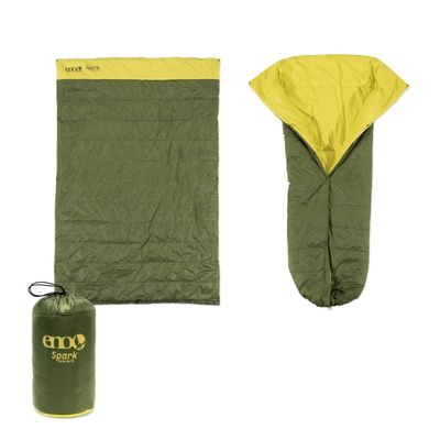 ENO, Eagles Nest Outfitters Spark Camp Quilt Hammock Blanket and Sleeping Bag, Evergreen