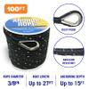 Better Boat Premium Anchor Rope, 100 Ft Double Braided White Nylon Marine Line, Reflective 3/8 Inch Reel for Anchors and Boats - Black view 2