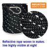 Better Boat Premium Anchor Rope, 100 Ft Double Braided White Nylon Marine Line, Reflective 3/8 Inch Reel for Anchors and Boats - Black view 3