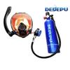 DEDEPU Scuba Cylinder Full Face Diving Mask Size S/M Scuba Oxygen 1L Tank Blue Color with Manual Oxygen Pump view 2