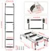 Amarine Made 6 Step Folding Ladder Boat Stern Mount Removable Ladder Marine Stainless Steel Pontoon Ladders Polished 3+3 Step with Rubber Grips (with Mounting Screws)-550lbs Capacity view 2