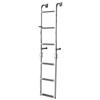 Amarine Made 6 Step Folding Ladder Boat Stern Mount Removable Ladder Marine Stainless Steel Pontoon Ladders Polished 3+3 Step with Rubber Grips (with Mounting Screws)-550lbs Capacity view 3