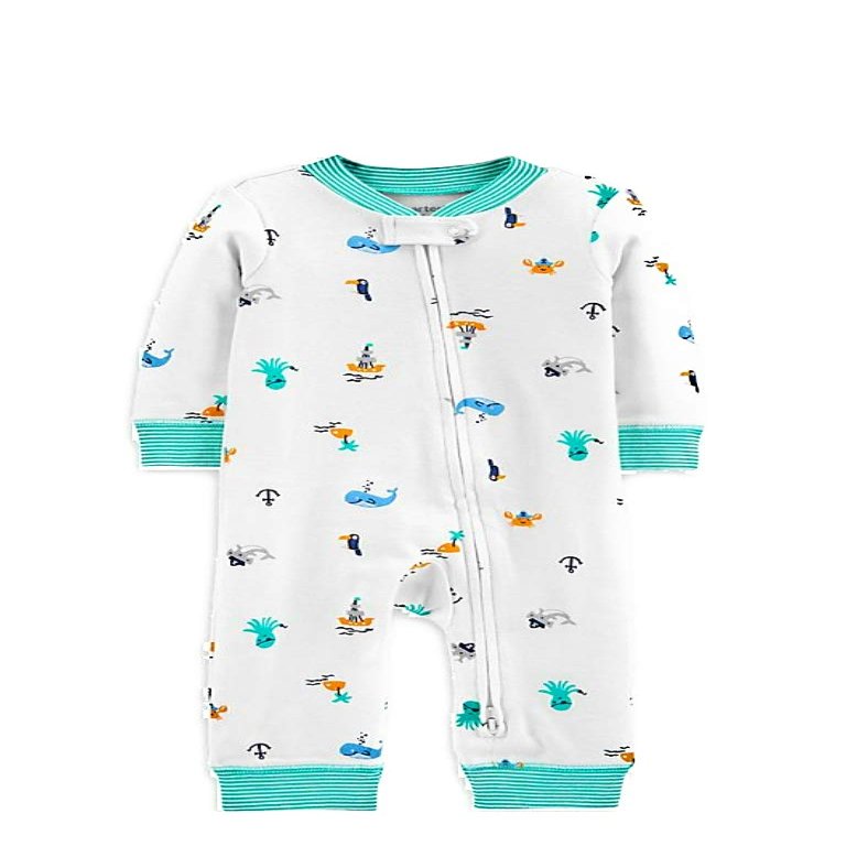 Carter's Baby boy 1 Piece Foot Less Pajama White, Green