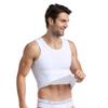 BaronHong Mens Compression Chest Binder Shirt Slimming Body Shaper Vest Workout Tank Tops Abs Abdomen Undershirts(White,M)