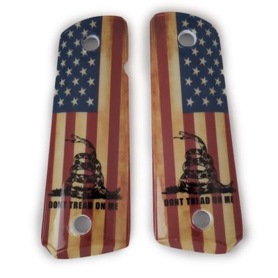 Art 1911 Grips Full Size for Kimber Colt Rock Island Springfield Taurus & Clones Don't Tread On Me Grips