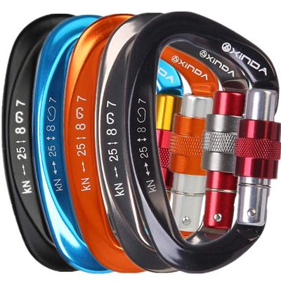 Climbing Carabiner 5 Pack Auto Locking Heavy Duty Caribeaners Twist Lock Screwgate Aluminum Lightweight for Climbing, Mountaineer, Hammock, Camping, Outdoor Equipment,Backpack,Keychain,Dog Leash