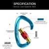 Climbing Carabiner 5 Pack Auto Locking Heavy Duty Caribeaners Twist Lock Screwgate Aluminum Lightweight for Climbing, Mountaineer, Hammock, Camping, Outdoor Equipment,Backpack,Keychain,Dog Leash view 3