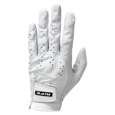 Rife Golf Mens Pro Tour White Premium Cabretta Leather Golf Gloves Comfort Fit Breathable Ventilation (RH Orientation = Left Hand Glove/LH Orientation = Right Hand Glove) - 6 Pack (XXX Large, Right)