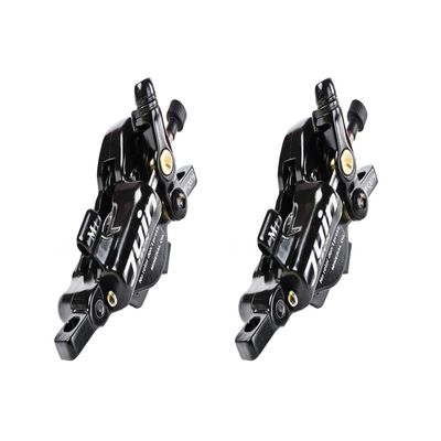 Juin Tech M1 Cable Actuated Hydraulic Bicycle Bike Disc Brake Caliper Set Extra Powerful Hybrid Brake for Road Mountain Cyclocross Gravel eBike Folding Bike etc. use (Black)