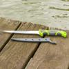 Smith's 51209 Mr. Crappie 7-Inch Curved Slab-Sticker Fillet Knife Green Stainless Steel Blade TPE Soft Grip Handle Durable Plastic Sheath Lanyard Hole view 2