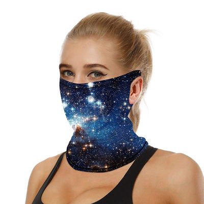 Face Bandana Ear Loops Face Balaclava Men Women Neck Gaiters for Dust Wind Motorcycle UPF 50+ Neck Gaiters UV Mask Sun Protection Windproof Scarf Face Cover for Outdoor Blue Galaxy-02