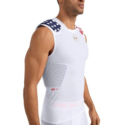 Under Armour Gameday Pro 5-Pad Football Compression Top, Football Padded Top, Youth & Adult Sizes, Americana, Adult - XX-Large (UA1352191)