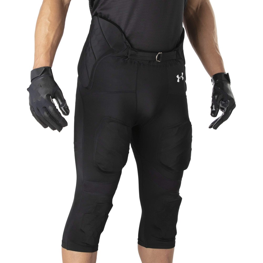 Under Armour Intergrated Football Pants, Padded Football Girdle, Gameday Football Pants, Youth & Adults Sizes, Black, Youth - Medium (UA900)
