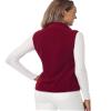 Fuinloth Women's Fleece Vest, Polar Soft Sleeveless Classic Fit with Zip up Pockets Wine Red Large view 3