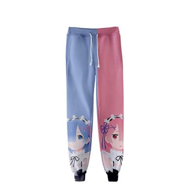 GO2COSY Anime Re:Zero Kara Hajimeru Isekai Seikatsu Pants Trousers Gym Joggers Drawstring Sports Sweatpants