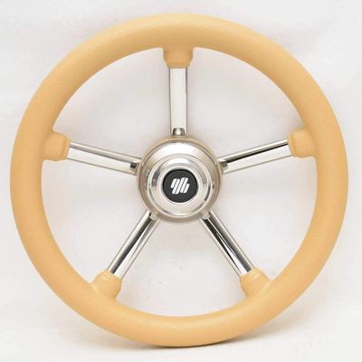 uflex Boat Steering Wheel 42356E | V24C 13 7/8 Inch Tan Stainless