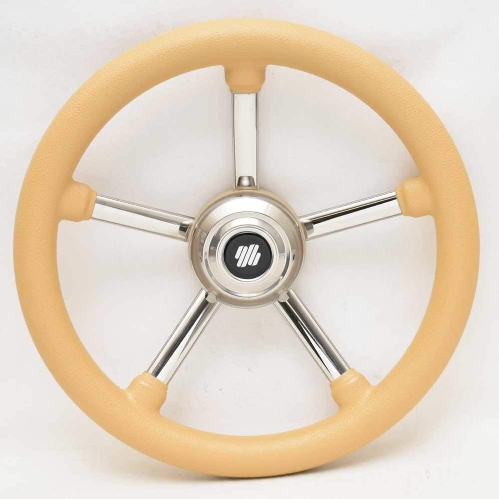 uflex Boat Steering Wheel 42356E | V24C 13 7/8 Inch Tan Stainless