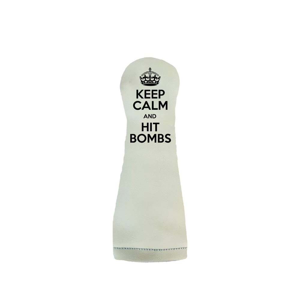 Keep Calm and Hit Bombs Sunfish Leather Hybrid Golf Headcover