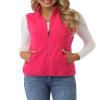 Fuinloth Women's Fleece Vest, Polar Soft Sleeveless Classic Fit with Zip up Pockets Rose Red X-Small view 1