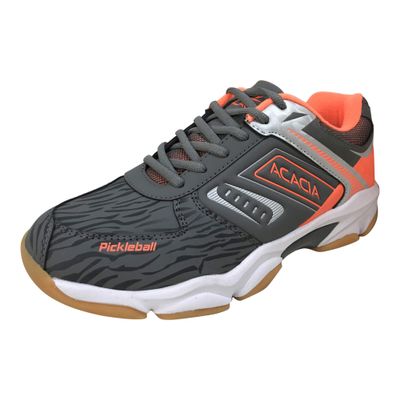 Acacia Unisex-Adult Pickleball Shoes, Grey/Orange,8.5 Women/7 Men