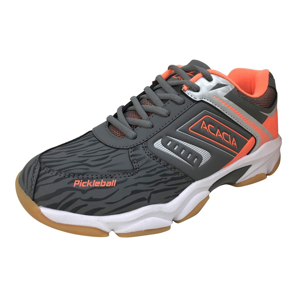Acacia Unisex-Adult Pickleball Shoes, Grey/Orange,8.5 Women/7 Men