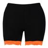 Womens Scallop Lace Trim Plain Gym Bike Tights Viscose Cycling Shorts Hot Pants Black - Neon Orange view 1