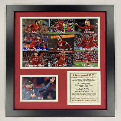 Legends Never Die "Liverpool FC | 2019-2020 English Premier League EPL Champs | 12x15 Framed Double Matted Photos (Collage 12"" x15)