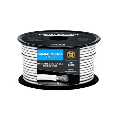 18 Gauge Primary Boat Cable - 100x2 ft Marine Grade Wire Tinned Oxygen-Free Copper - 18 AWG UL 1426 Standard PVC Wire for Boat, Automotive, Speakers, Camper & Trailers