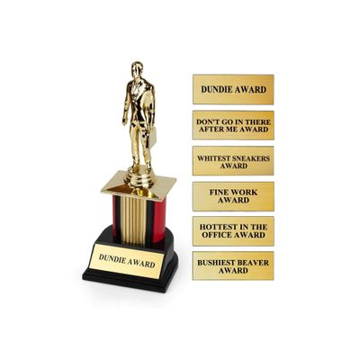 Surreal Entertainment The Office Dundie Award Replica Trophy | Host Your Own The Office Dundies Awards Ceremony | Includes 6 Interchangeable Title Plates | Measures 8 Inches Tall