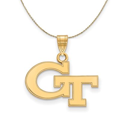 The Black Bow 14k Yellow Gold Georgia Technology Small 'GT' Necklace - 22 Inch
