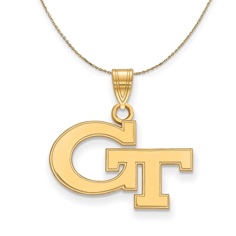 The Black Bow 14k Yellow Gold Georgia Technology Small 'GT' Necklace - 22 Inch