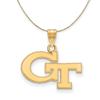 The Black Bow 14k Yellow Gold Georgia Technology Small 'GT' Necklace - 22 Inch view 1
