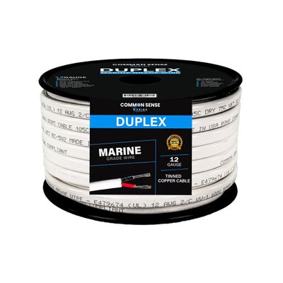 12 Gauge 2 Conductor Marine Wire - 2 x 100 ft Duplex Flat Marine Grade Wire Tinned Copper Oxygen-Free Insulated - 12/2 AWG UL 1426 Standard PVC Wire for Boat & Automotive - (200 ft Total)