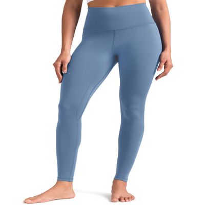 Colorfulkoala Women's High Waisted Tummy Control Workout Leggings Full Length Ultra Soft Yoga Pants 28" (S, Steel Blue)