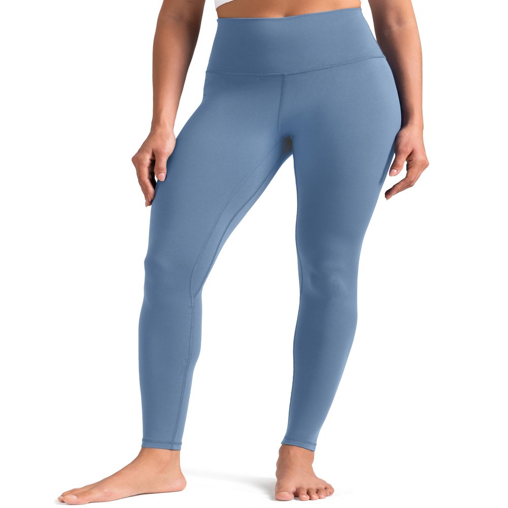 Colorfulkoala Women's High Waisted Tummy Control Workout Leggings Full Length Ultra Soft Yoga Pants 28" (S, Steel Blue)