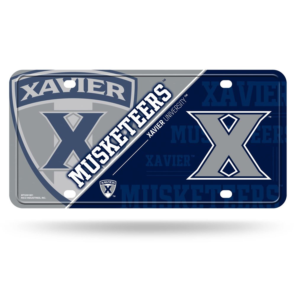 NCAA Xavier Musketeers Metal License Plate Tag