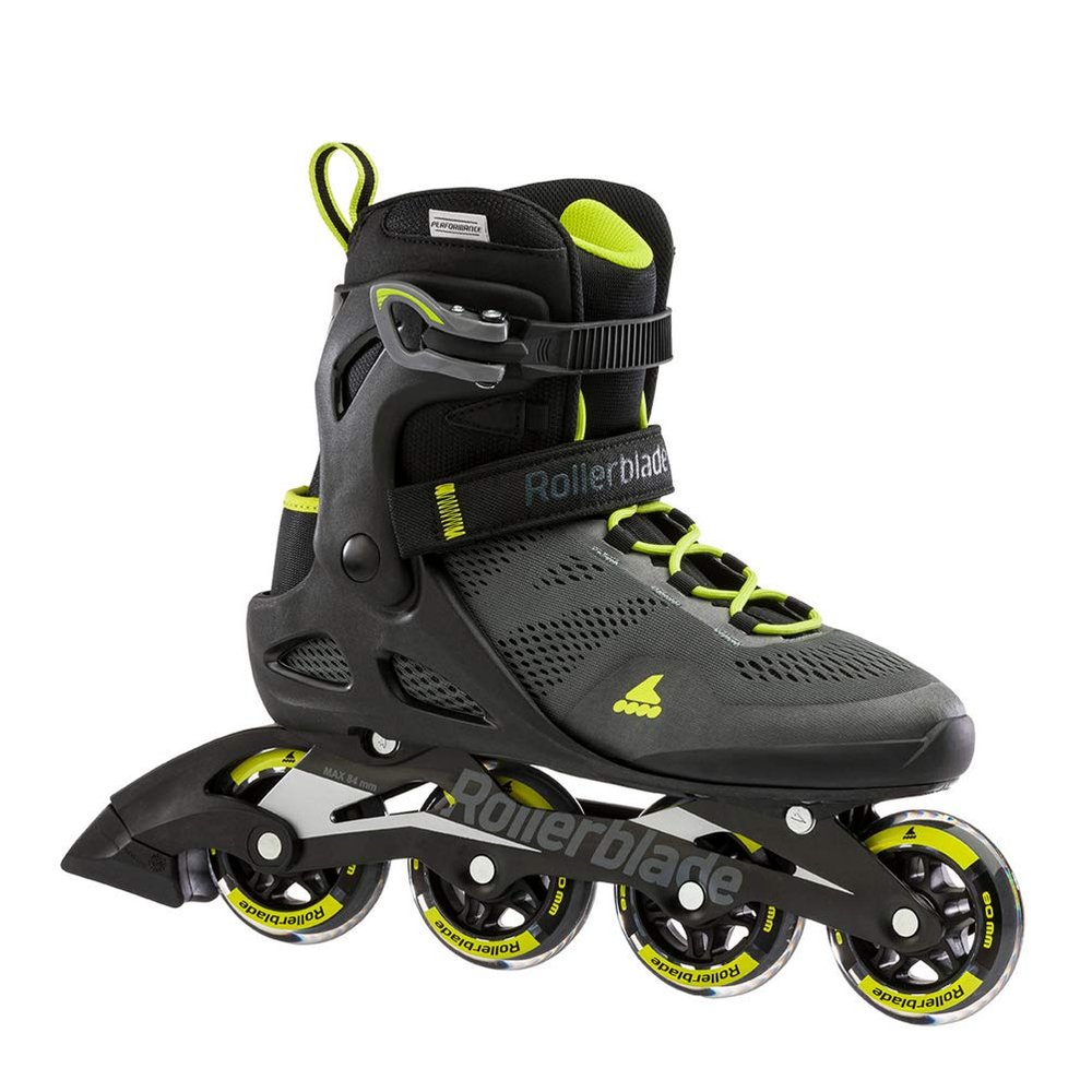 Rollerblade Macroblade 80 Men's Adult Fitness Inline Skate, Black and Lime, Performance Inline Skates , 12