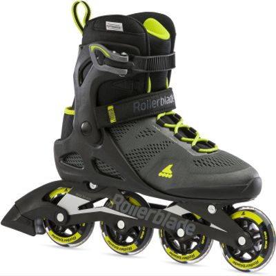 Rollerblade Macroblade 80 Men's Adult Fitness Inline Skate, Black and Lime, Performance Inline Skates , 11