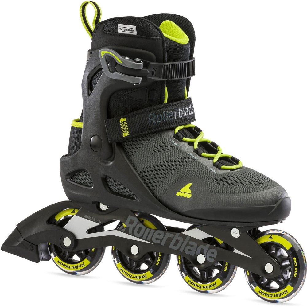 Rollerblade Macroblade 80 Men's Adult Fitness Inline Skate, Black and Lime, Performance Inline Skates , 11