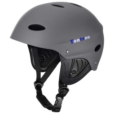 Tontron Adult Whitewater Kayaking Canoeing Watersports Helmet (Matte Grey, Medium)