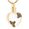 Atades Y Urnas,Artculos Conmemorativos Accesorios De Mujer Joyas Elegantes Patrn De Mariposa Incrustacin De Corazn Collar De Urna De Cremacin Joyas De Acero Inoxidable Colgantes @ Oro view 1