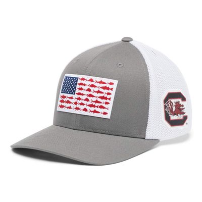 Columbia Unisex Collegiate PFG Mesh Fish Flag Ball Cap, Sc - Titanium, S/M