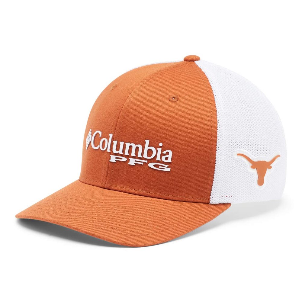 Columbia Unisex Collegiate PFG Mesh Ball Cap, Tex - Cedar, L/XL